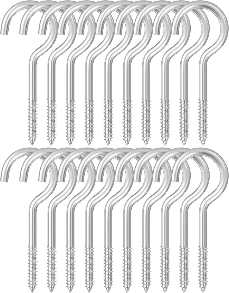Dpyrrhic 4 Inch Large Heavy Duty Screw Hooks, 20 Pcs Metal Ceiling Hooks for Hanging Plants Indoor and Outdoor Use - Image 1